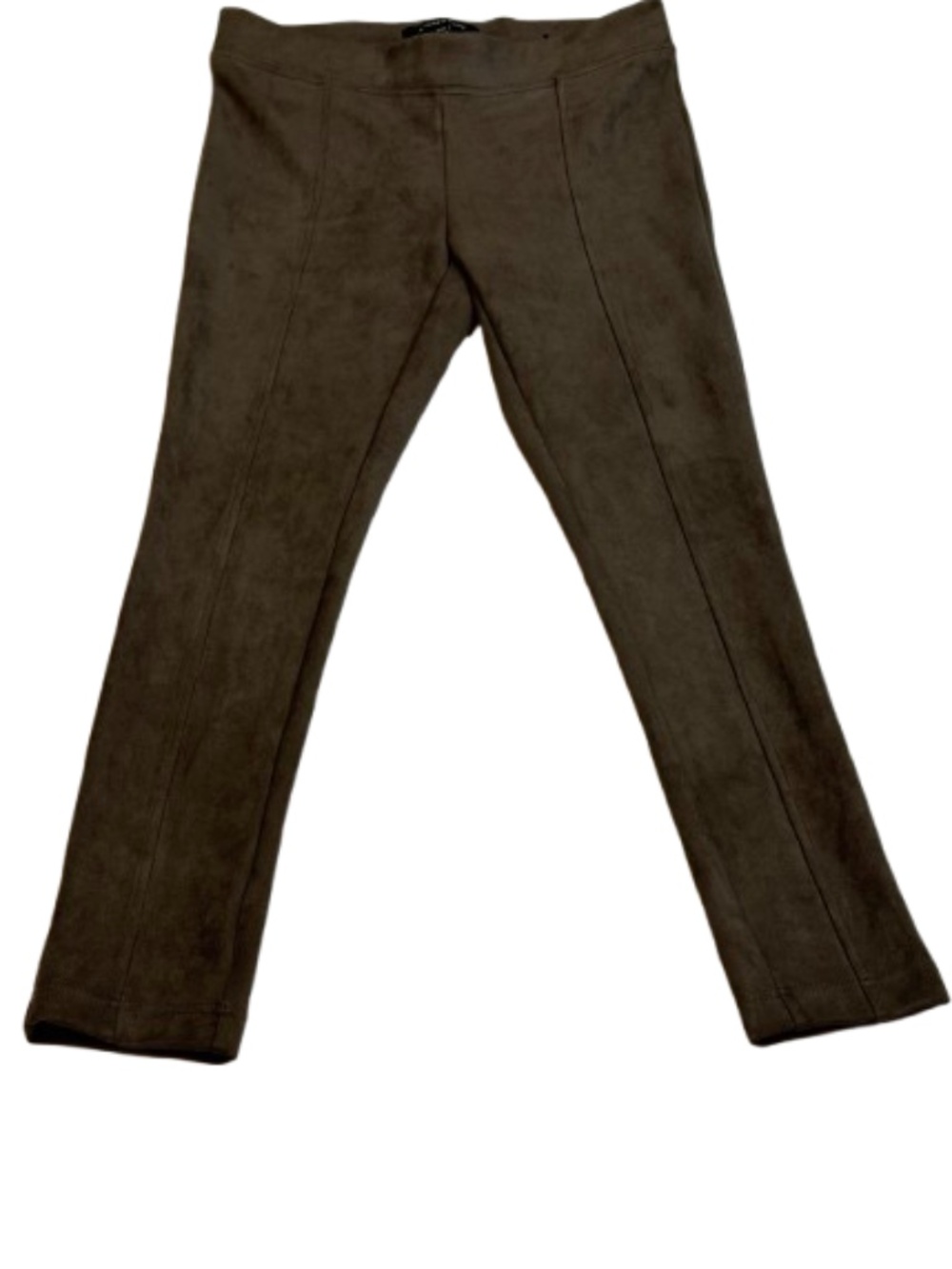 Andrew Marc Pants Women Medium Brown Faux Suede Stretchy Pull On High Waist